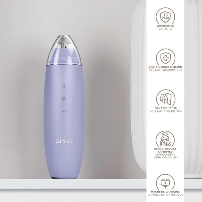 Мікродермабразійний пристрій для видалення чорних цяток GESKE MicroDermabrasion Blackhead Remover 7в1 purple