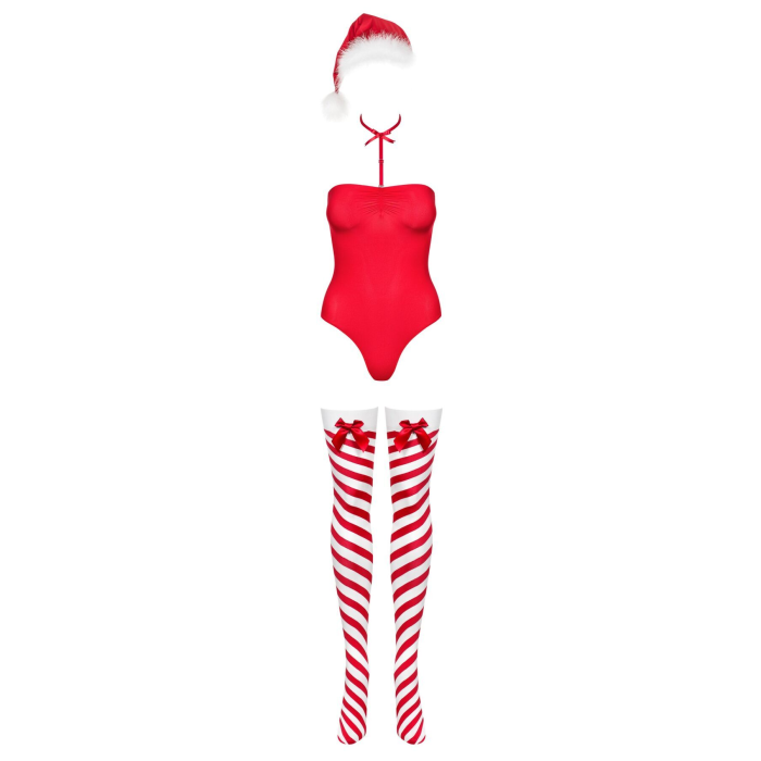 Боді Obsessive Kissmas teddy red L/XL (м'ята упаковка!!!)