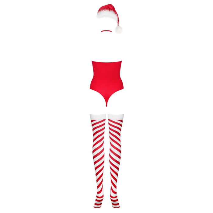 Боді Obsessive Kissmas teddy red L/XL (м'ята упаковка!!!)