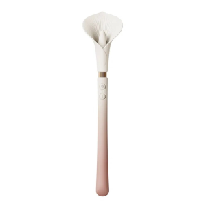 Розкішний вібромасажер Zalo – Calla Blossom Pink, двосторонній, 2 мотори