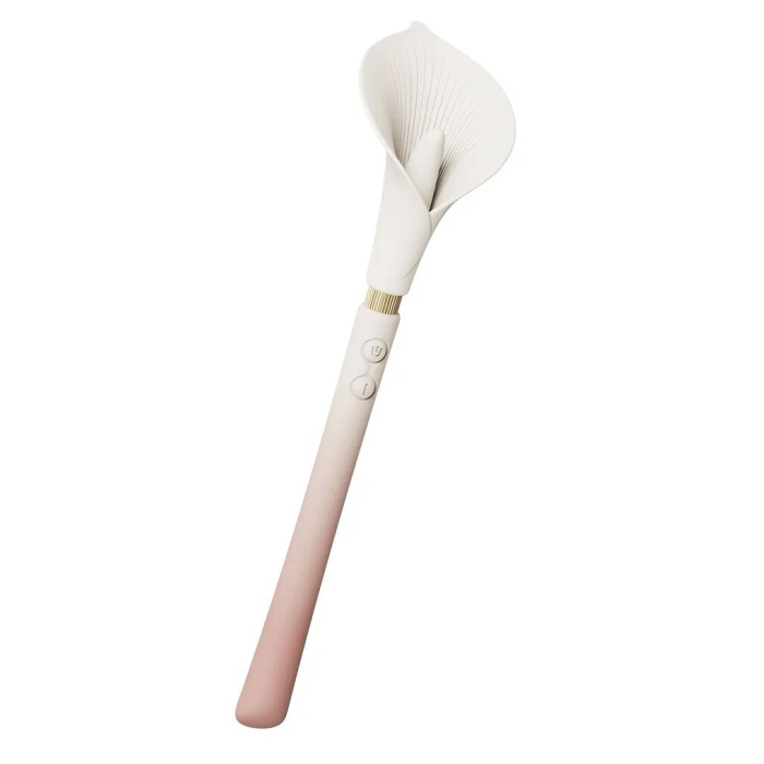 Розкішний вібромасажер Zalo – Calla Blossom Pink, двосторонній, 2 мотори