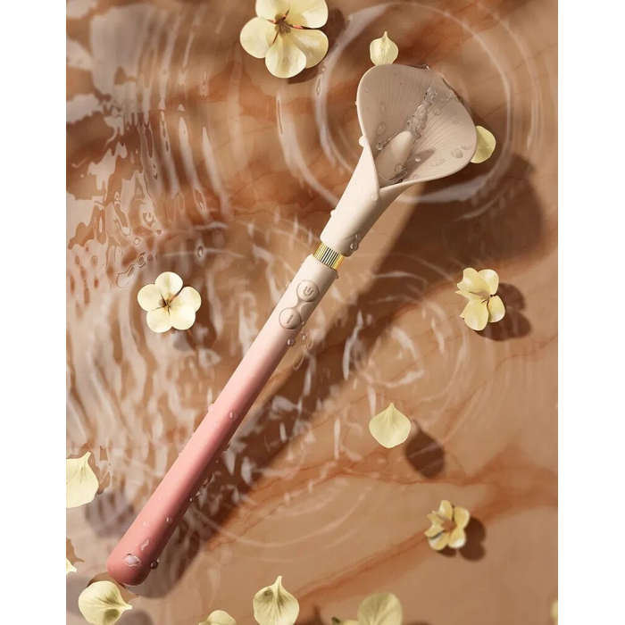 Розкішний вібромасажер Zalo – Calla Blossom Pink, двосторонній, 2 мотори