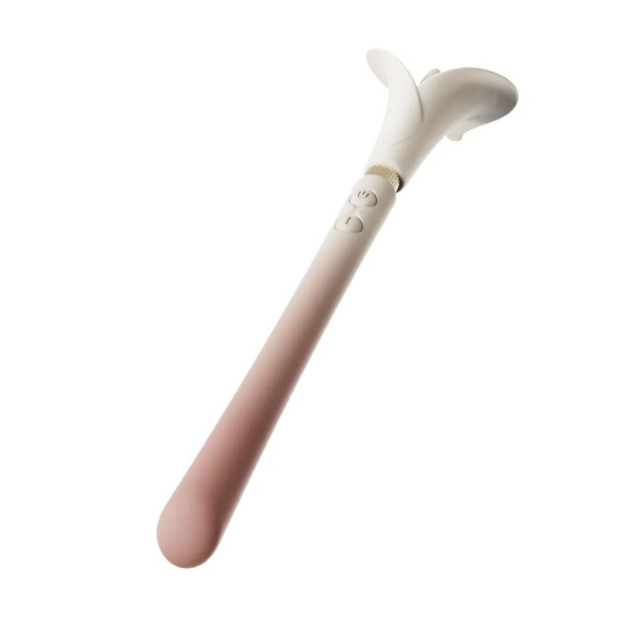 Розкішний вібромасажер Zalo – Calla Blossom Pink, двосторонній, 2 мотори