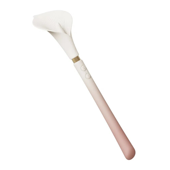 Розкішний вібромасажер Zalo – Calla Blossom Pink, двосторонній, 2 мотори