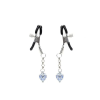 Затискачі для сосків із сердечком Liebe Seele Glow-in-dark Nipple Clamps Blue, світяться в темряві