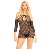 Сукня-сітка з сердечками Leg Avenue Heart net mini dress Black, зав'язки, відкриті плечі, One Size