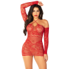 Мінісукня із сітки з мереживними акцентами Leg Avenue Seamless Off The Shoulder Mini Dress One Size, Red