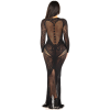 Сукня з довгим рукавом Leg Avenue Lace and Net Bodycon Gown One Size, Black