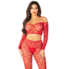 Комплект топ і легінси Leg Avenue Off The Shoulder, One Size, Red, довгий рукав