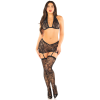 Блискучий комплект бра і спідниця з панчохами Leg Avenue One Size, Black