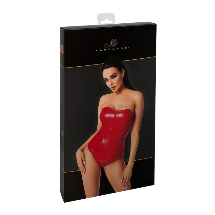 Корсет Noir Handmade F355 Red powerwetlook corset - S