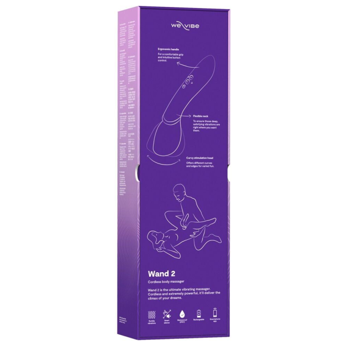 Смарт-вібромасажер We-Vibe Wand 2 Purple, дуже потужний, функція Smart Silence
