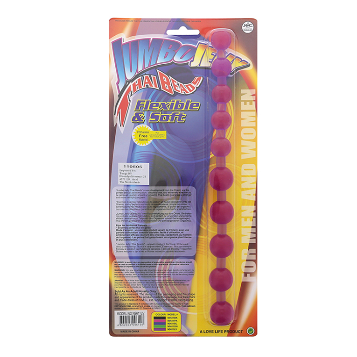 Анальний ланцюжок Jumbo Jelly Thai Beads Carded, LAVENDER
