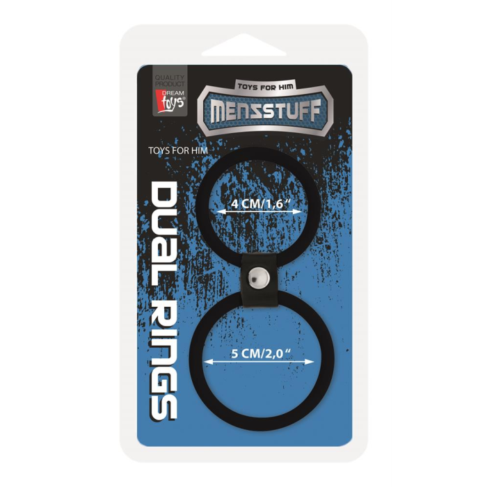 Ерекційне кільце MENZSTUFF DUAL RINGS, BLACK