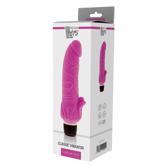 Вібромасажер класичний із стимулятором клітора DreamToys VIBES OF LOVE рожевий