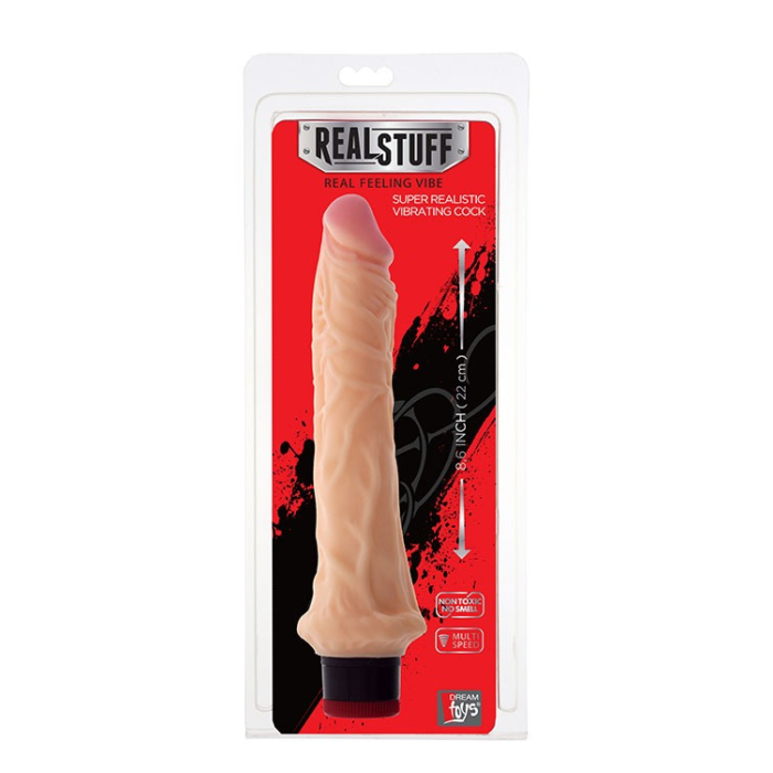 Вібромасажер реаліст Dream toys RealStuff, тілесний, 22 см