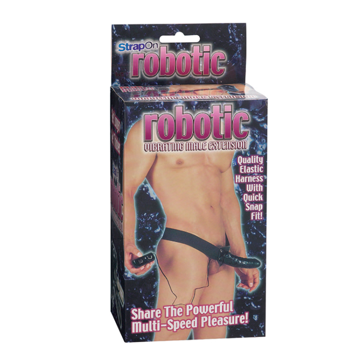 Чоловічий страпон з вібрацією ROBOTIC MALE STRAP-ON, BLACK