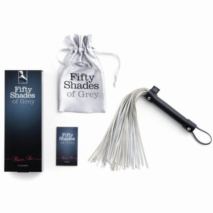 Флоггер "Благаю, Пане" Fifty Shades of Grey чорно-сріблястий
