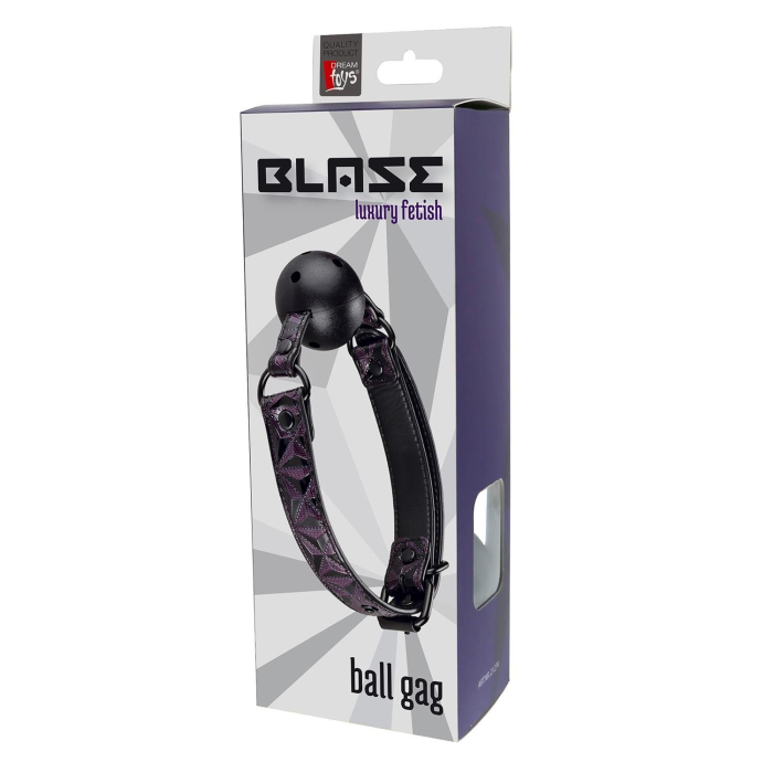 Кляп з кулькою Dream toys BLAZE Luxury Fetish та фіолетовим тисненням