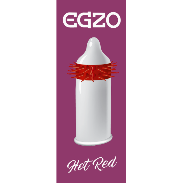 Презерватив із стимулюючими вусиками EGZO Hot Red латексний