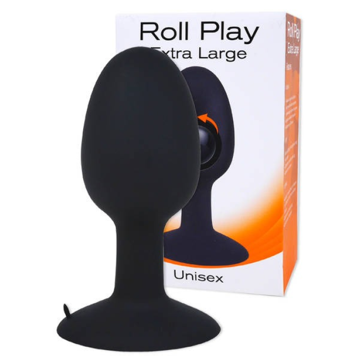 Анальна пробка із внутрішньою кулькою ROLL PLAY EXTRA LARGE BLACK
