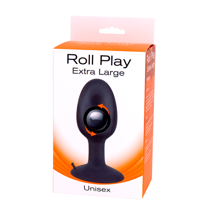 Анальна пробка із внутрішньою кулькою ROLL PLAY EXTRA LARGE BLACK