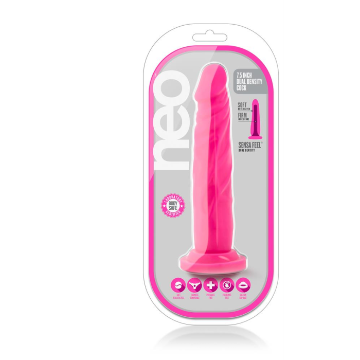 Фалоімітатор NEO 7.5 INCH DUAL DENSITY COCK NEON PINK