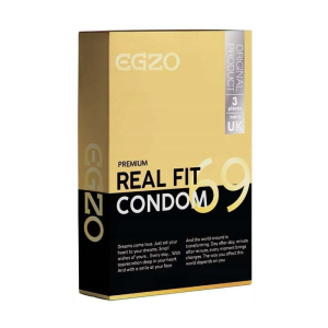 Анатомічні тонкі презервативи EGZO "Real Fit" латексні (ціна за упаковку, 3 шт)