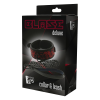 Нашийник з повідцем чорні Dream Toys Blaze Deluxe з червоним візерунком у вигляді вишивки