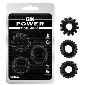 Набір ерекційних обручок Chisa GK Power Cock Rings Set, чорні, 3 шт.
