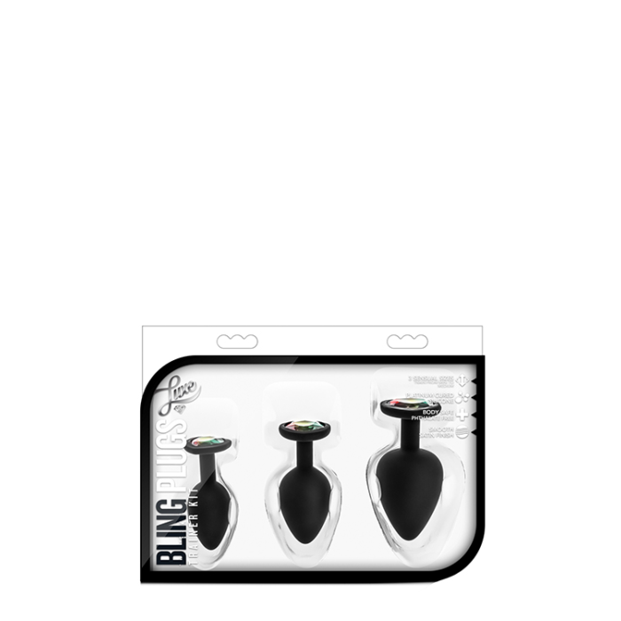 Набір анальних пробок LUXE BLING PLUGS TRAINING KIT BLACK