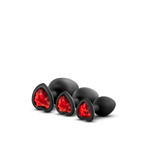 Набір анальних пробок LUXE BLING PLUGS TRAINING KIT RED GEMS