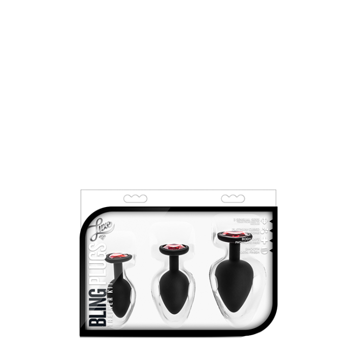 Набір анальних пробок LUXE BLING PLUGS TRAINING KIT RED GEMS