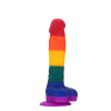 Райдужний фалоімітатор на присосці Dream toys Colourful Love Rainbow Dildo, 20 см х 3.8 см