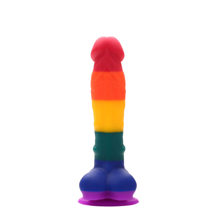 Райдужний фалоімітатор на присосці Dream toys Colourful Love Rainbow Dildo, 20 см х 3.8 см