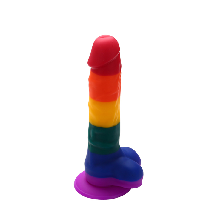 Райдужний фалоімітатор на присосці Dream toys Colourful Love Rainbow Dildo, 20 см х 3.8 см