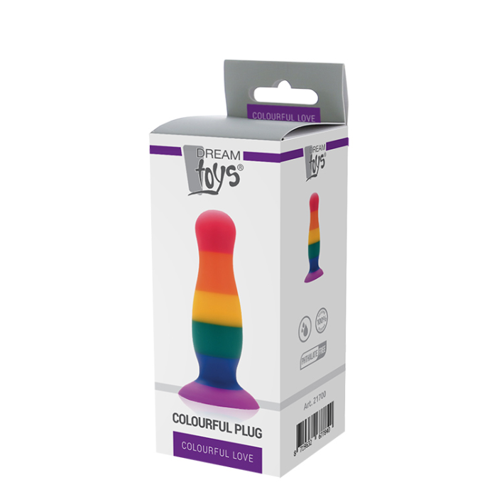 Райдужна анальна пробка COLOURFUL LOVE PLUG
