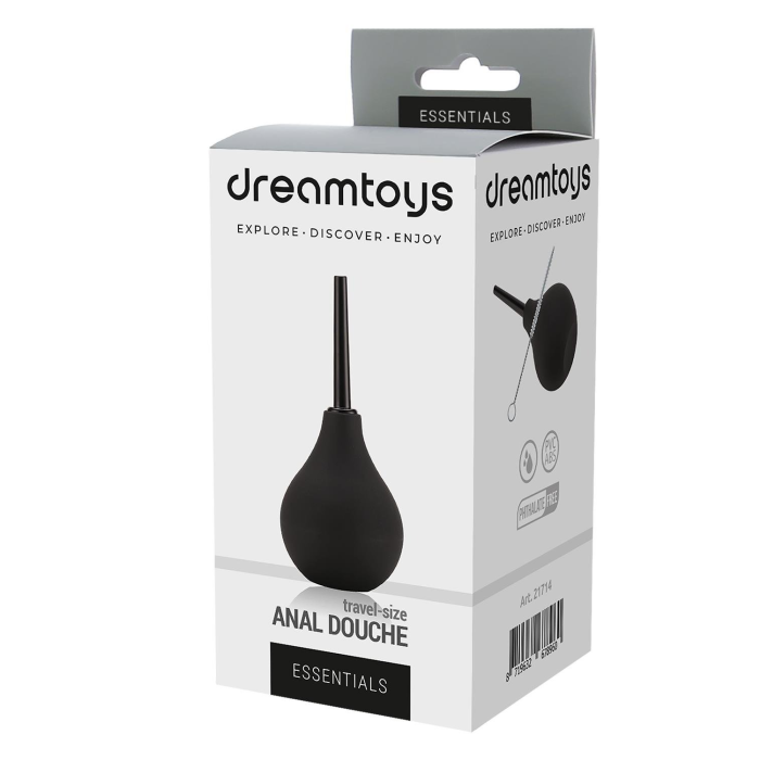 Анальна клізма із щіточкою для очищення Dream Тoys Еssentials ANAL DOUCHE чорна