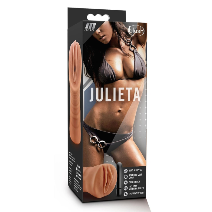 Мастурбатор реалістичний Blush M For Men Julieta з кулею, що вібрує, бежевий