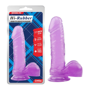Фалоімітатор на присосці Chisa Hi-Rubber 7.7, фіолетовий