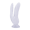 Фалоімітатор подвійний Chisa Hi-Rubber 8.0 Dildo, прозорий