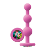Анальна пробка з кристалом GLAMS RIPPLE RAINBOW GEM PINK