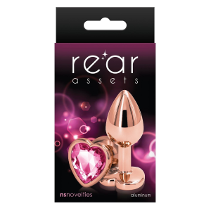 Анальна пробка REAR ASSETS ROSE GOLD HEART PINK, s
