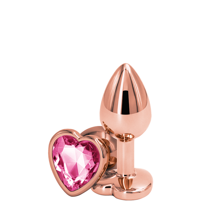 Анальна пробка REAR ASSETS ROSE GOLD HEART PINK, s