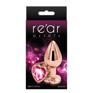 Анальна пробка REAR ASSETS ROSE GOLD HEART PINK, m