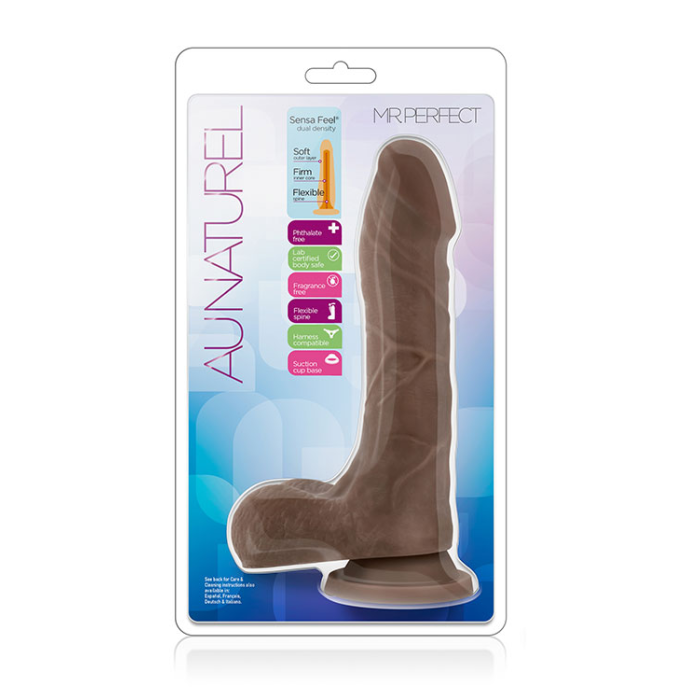 Фалоімітатор з подвійною щільністю au NATUREL 8.5 Mister PERFECT CHOCOLATE