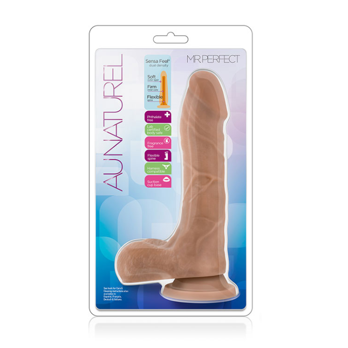 Фалоімітатор з подвійною щільністю au NATUREL 8.5 INCH MISTER PERFECT MOCHA
