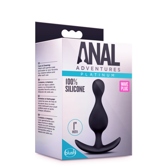 Анальний плаг ANAL ADVENTURES PLATINUM WAVE BLACK
