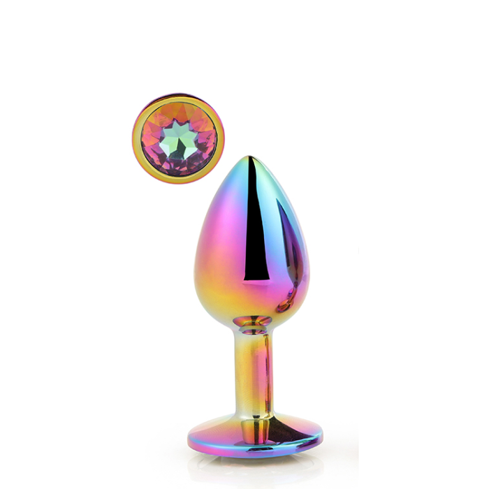 Dt21783 Райдужна анальна пробка GLEAMING LOVE MULTICOLOUR PLUG LARGE