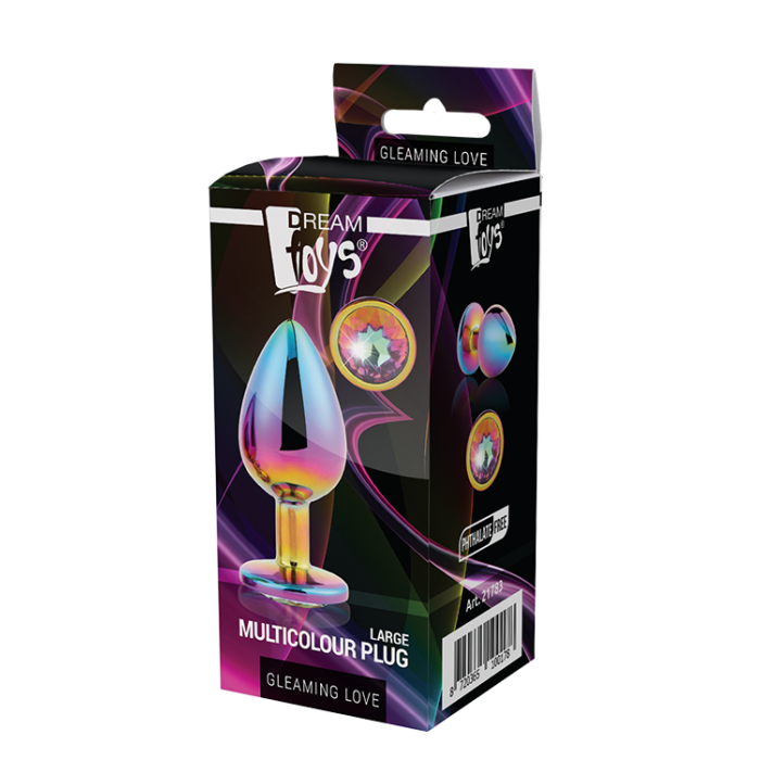 Dt21783 Райдужна анальна пробка GLEAMING LOVE MULTICOLOUR PLUG LARGE